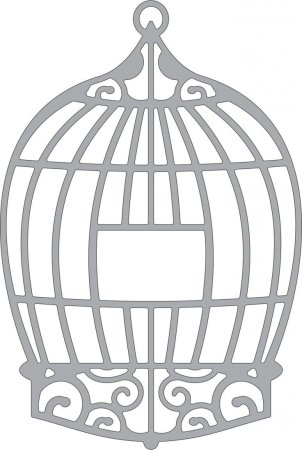 Трафарет птичка в клетке