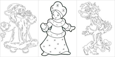 Вытынанки новогодние сказочные герои