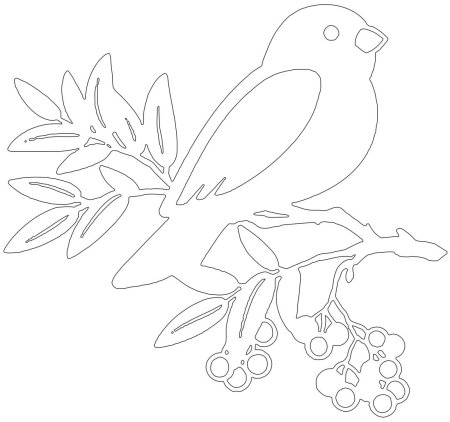 Вытынанка птичка