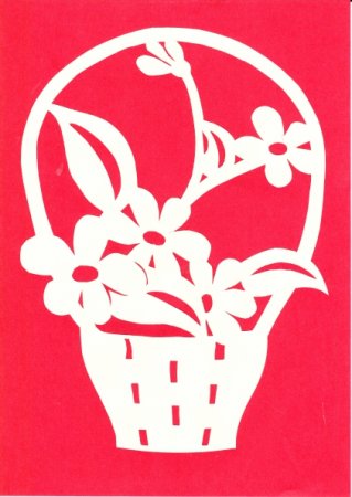 Вытынанки корзинки с цветами