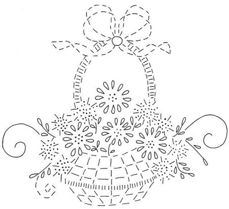 Корзинка трафарет для вырезания