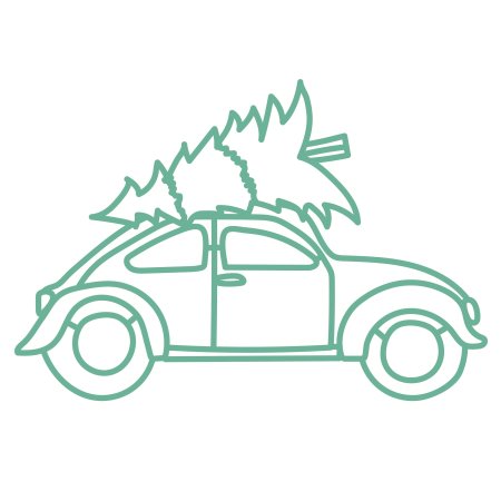 Трафарет машина с елкой