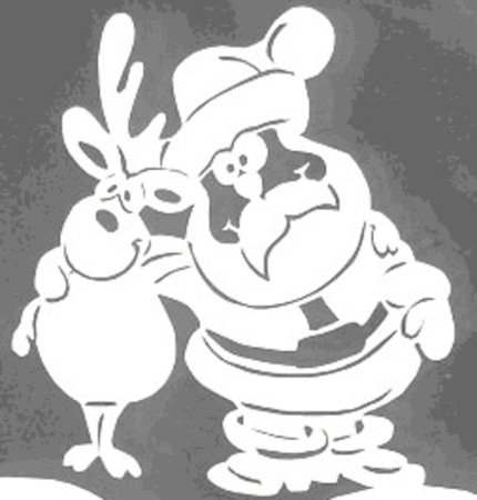 Украшения на окна дед Мороз