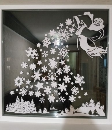 Новогоднее украшения на окна