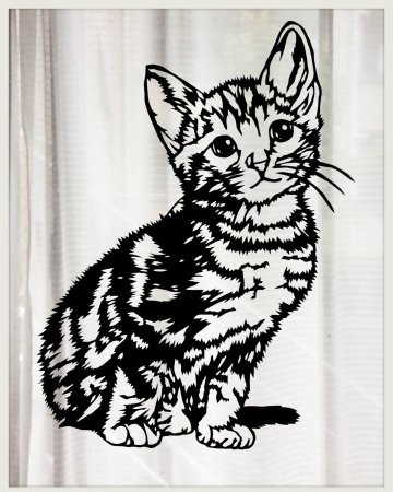 Котенок вытынанка на окно