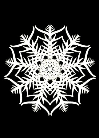 Цветы из снежинок трафарет