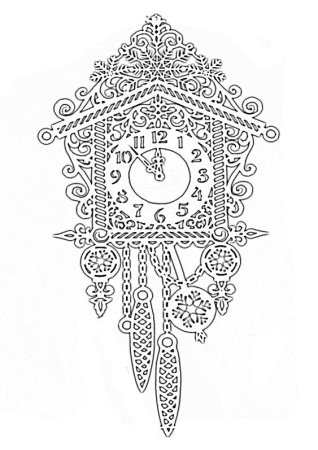 Вытынанки на окна новогодние часы