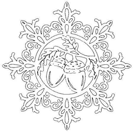 Вытынанки снежинки с рисунком внутри