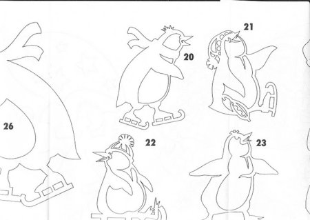 Вытынанки пингвины