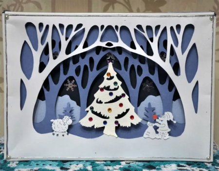 Объемная аппликация к новому году