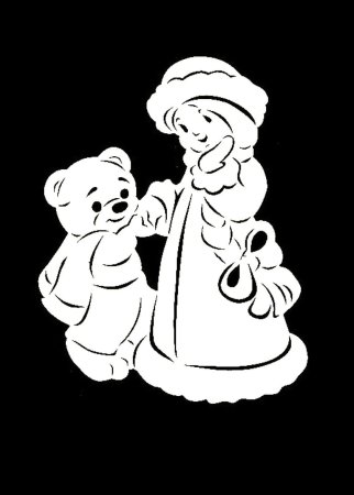 Новогодние трафареты Снегурочка