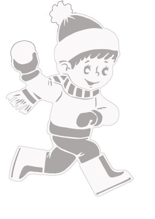 Трафареты на окна дети зимой