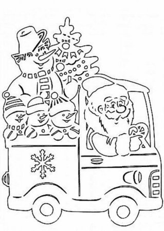 Вырезалка новый год машинка