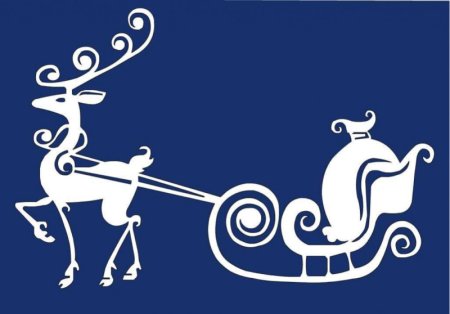 Украшения на окна дед Мороз на санях