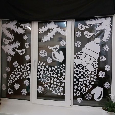 Новогодние бордюры на окна