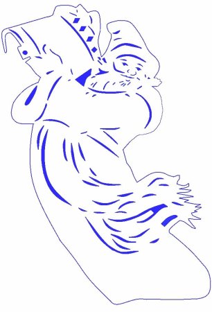 Дед Мороз с ведром вытынанка