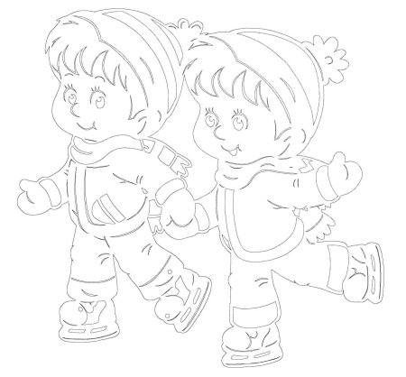 Вытынанка дети на коньках