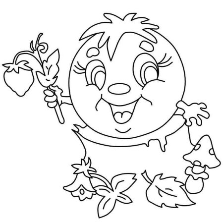 Раскраска Колобок для детей 3-4 лет