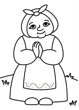 Раскраска бабушка