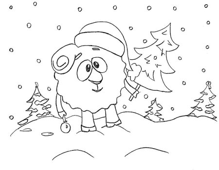 Новогодние Смешарики трафареты