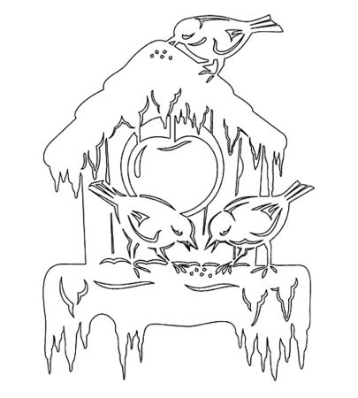 Трафарет на окно новый год