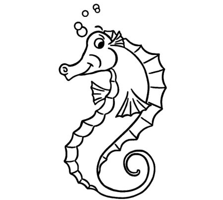 Seahorse раскраска для детей