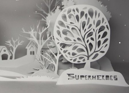 Зимние деревья из бумаги