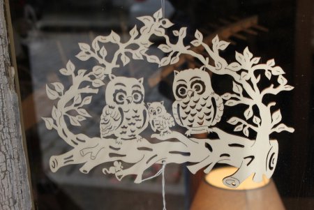 Вытынанка Сова на ветке