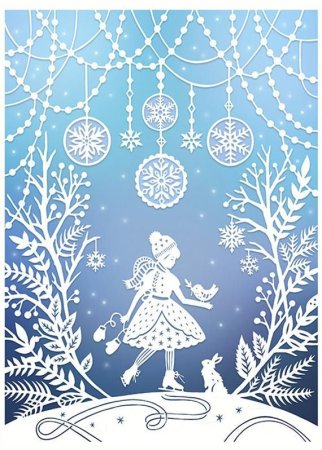 Вытынанка дети зимой