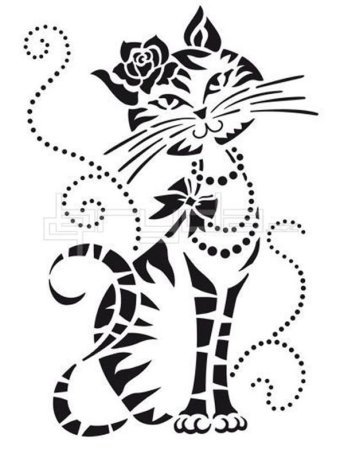 Кот вытынанка на окно