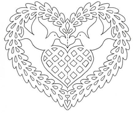 Трафарет сердце для вырезания