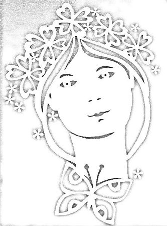 Лицо Снегурочки на окно