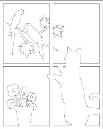 Кот для выжигания по дереву