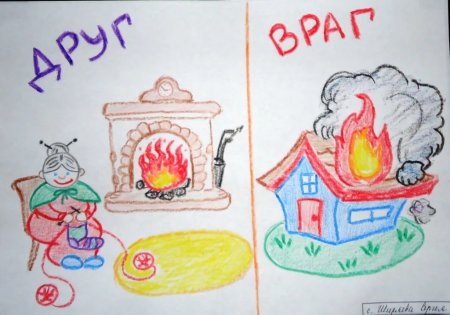 Рисунок на тему пожар на елке