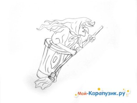 Ведьма трафарет для вырезания