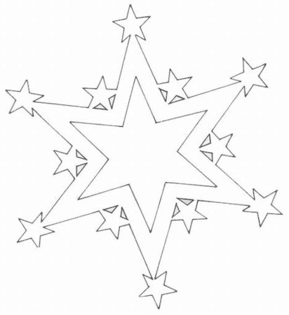 Трафарет звезды на окно новый год