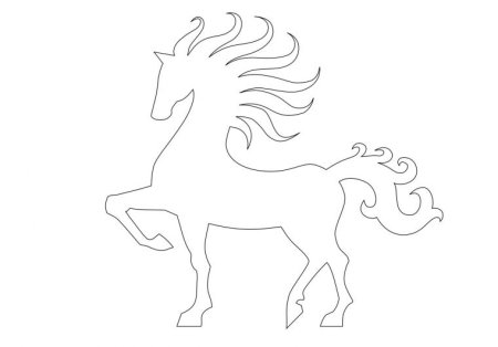 Лошадь трафарет для вырезания