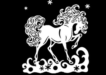 Лошадка трафарет для рисования