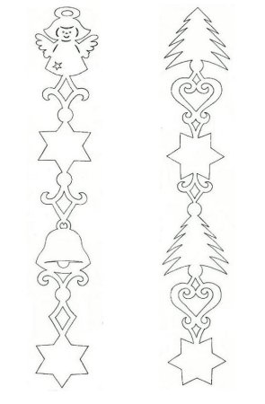 Новогодняя гирлянда трафарет