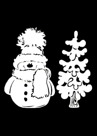 Вытынанка снеговичок (50 фото)