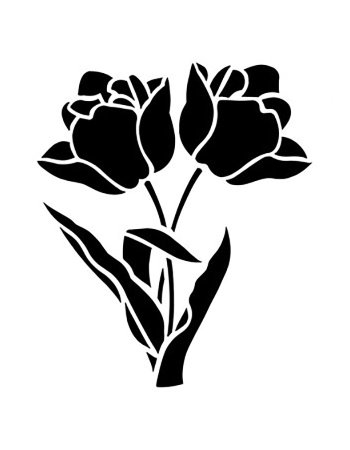 Трафарет крупные цветы