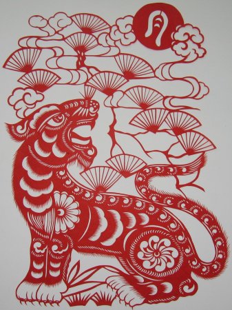 Орнамент дракон Китай Papercut