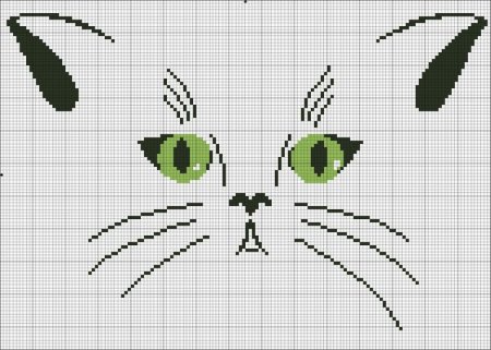Вышить мордочку кота