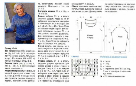 Свитер женский большого размера спицами схемы и описание