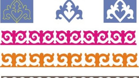 Казахский орнамент в линию