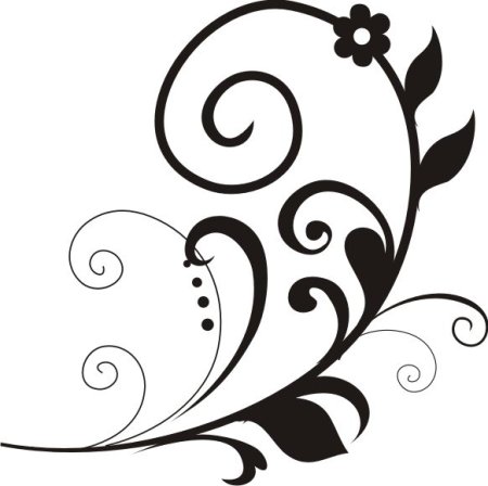 Композиция из цветов листьев завитков рисунок