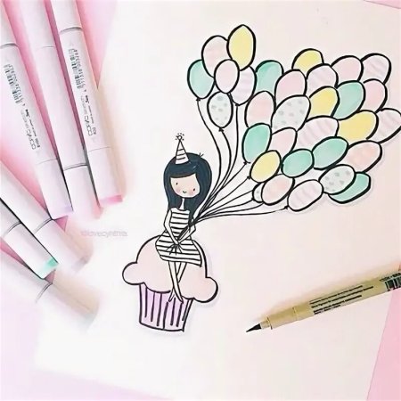 Рисование цветными ручками