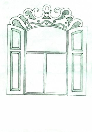 Рисование окна с наличниками