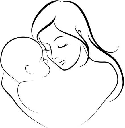 Рисунок мамы для срисовки