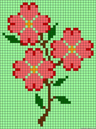Цветы по клеточкам